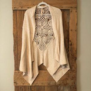 Bohemian Style Poncho with Crochet Detail